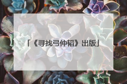 《寻找弓仲韬》出版