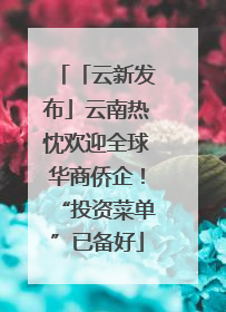 「云新发布」云南热忱欢迎全球华商侨企！“投资菜单”已备好
