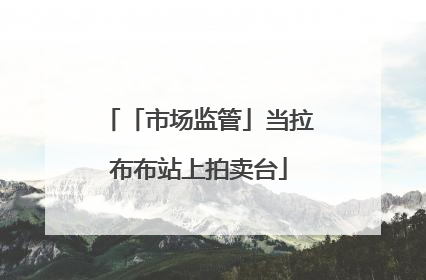 「市场监管」当拉布布站上拍卖台