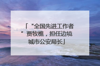“全国先进工作者”贾牧樵，担任边境城市公安局长