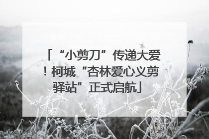 “小剪刀”传递大爱！柯城“杏林爱心义剪驿站”正式启航