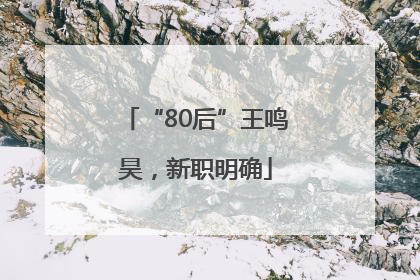 “80后”王鸣昊，新职明确