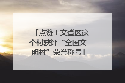 点赞！文登区这个村获评“全国文明村”荣誉称号