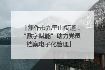 焦作市九里山街道：“数字赋能”助力党员档案电子化管理