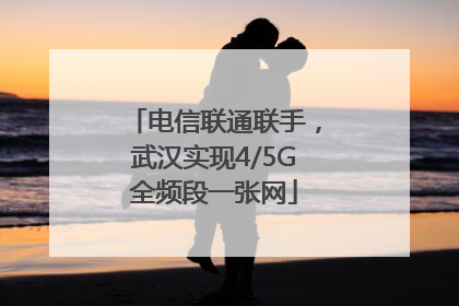 电信联通联手，武汉实现4/5G全频段一张网