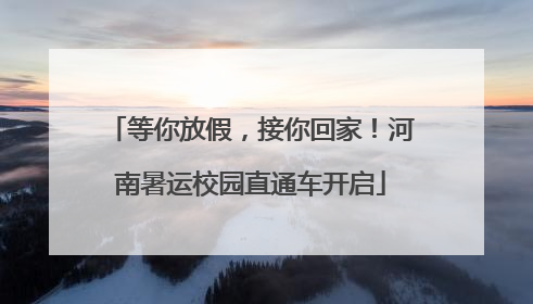 等你放假，接你回家！河南暑运校园直通车开启