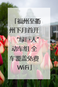 福州至衢州下月首开“绿巨人”动车组 全车覆盖免费WiFi