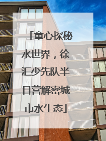 童心探秘水世界，徐汇少先队半日营解密城市水生态
