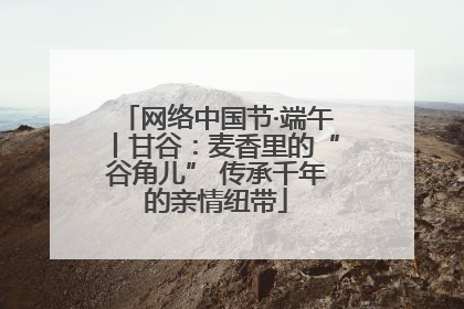 网络中国节·端午丨甘谷：麦香里的“谷角儿” 传承千年的亲情纽带