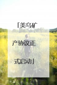 美乌矿产协议正式启动