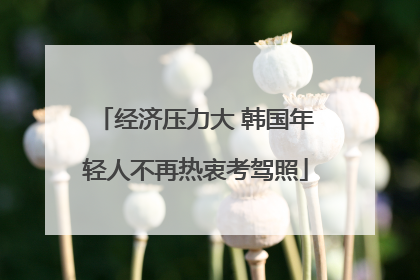 经济压力大 韩国年轻人不再热衷考驾照