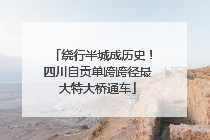 绕行半城成历史！四川自贡单跨跨径最大特大桥通车