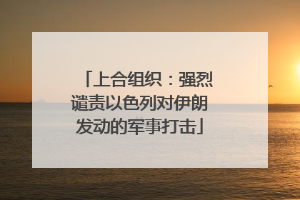 上合组织：强烈谴责以色列对伊朗发动的军事打击
