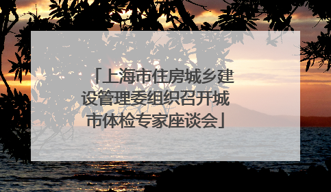 上海市住房城乡建设管理委组织召开城市体检专家座谈会