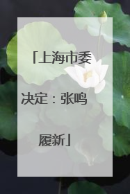 上海市委决定：张鸣履新