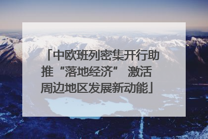 中欧班列密集开行助推“落地经济” 激活周边地区发展新动能