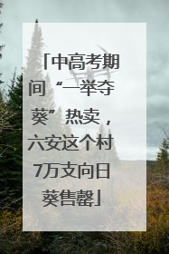 中高考期间“一举夺葵”热卖，六安这个村7万支向日葵售罄