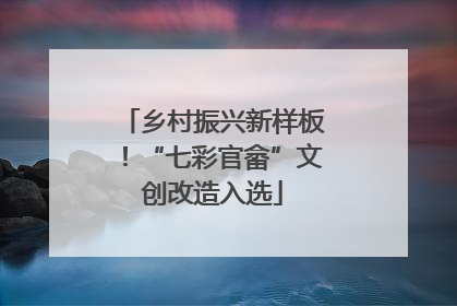 乡村振兴新样板！“七彩官畲”文创改造入选