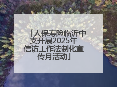 人保寿险临沂中支开展2025年信访工作法制化宣传月活动