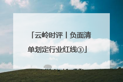 云岭时评丨负面清单划定行业红线③