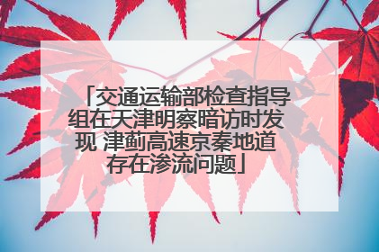 交通运输部检查指导组在天津明察暗访时发现 津蓟高速京秦地道存在渗流问题