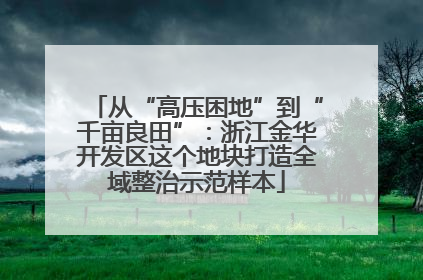 从“高压困地”到“千亩良田”：浙江金华开发区这个地块打造全域整治示范样本