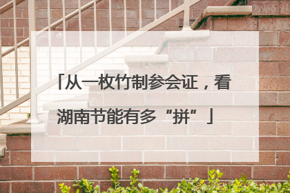从一枚竹制参会证，看湖南节能有多“拼”