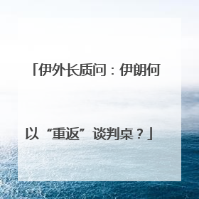 伊外长质问：伊朗何以“重返”谈判桌？