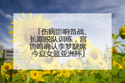 伤病影响备战、长期脱队训练，宫鲁鸣确认李梦缺席今夏女篮亚洲杯