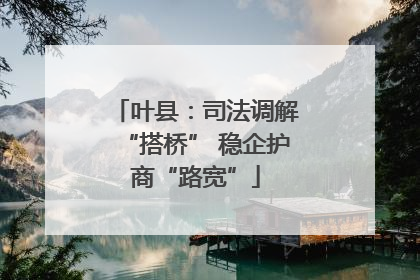 叶县：司法调解“搭桥” 稳企护商“路宽”