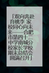 双向奔赴育桃李 家校同心向未来——合肥市第四十二中学南城分校家长学校期末总结会圆满召开