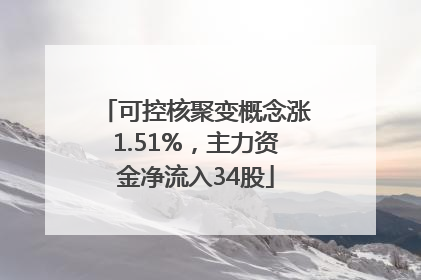 可控核聚变概念涨1.51%，主力资金净流入34股