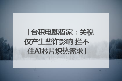 台积电魏哲家：关税仅产生些许影响 拦不住AI芯片炽热需求