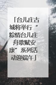 台儿庄古城将举行“粽情台儿庄 舟歌赋安康”系列活动迎端午