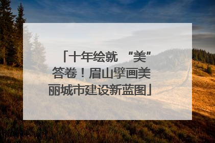 十年绘就 “美” 答卷！眉山擘画美丽城市建设新蓝图