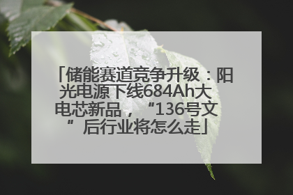 储能赛道竞争升级：阳光电源下线684Ah大电芯新品，“136号文”后行业将怎么走
