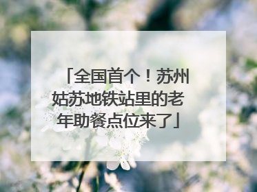 全国首个！苏州姑苏地铁站里的老年助餐点位来了
