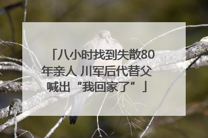 八小时找到失散80年亲人 川军后代替父喊出“我回家了”