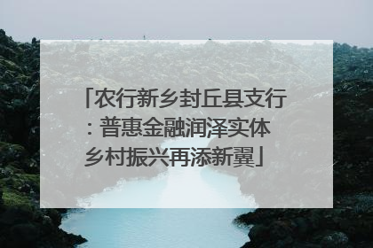 农行新乡封丘县支行：普惠金融润泽实体 乡村振兴再添新翼