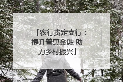 农行贵定支行：提升普惠金融 助力乡村振兴