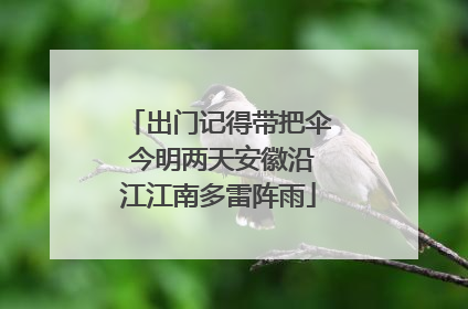 出门记得带把伞 今明两天安徽沿江江南多雷阵雨