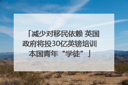 减少对移民依赖 英国政府将投30亿英镑培训本国青年“学徒”