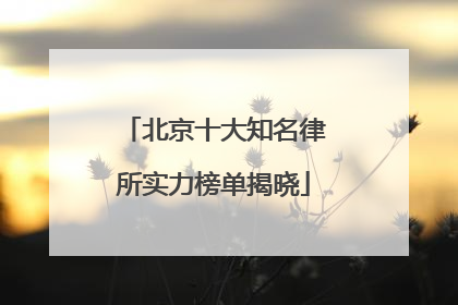 北京十大知名律所实力榜单揭晓