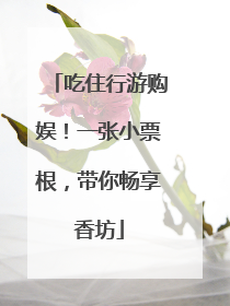 吃住行游购娱！一张小票根，带你畅享香坊