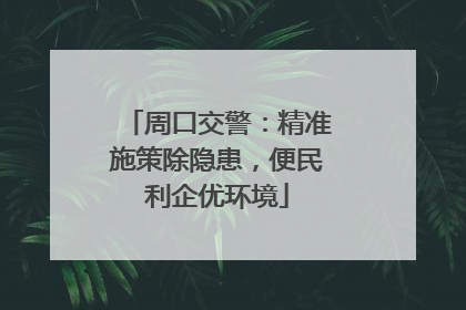 周口交警：精准施策除隐患，便民利企优环境