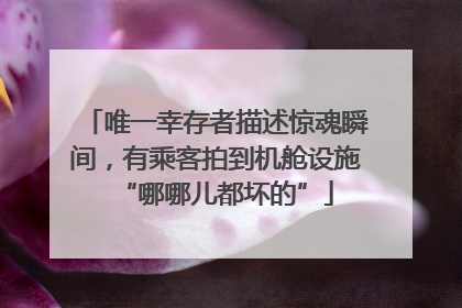 唯一幸存者描述惊魂瞬间，有乘客拍到机舱设施“哪哪儿都坏的”