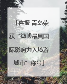 喜报 青岛荣获“微博最具国际影响力入境游城市”称号
