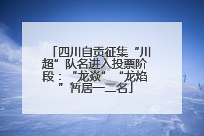 四川自贡征集“川超”队名进入投票阶段：“龙焱”“龙焰”暂居一二名