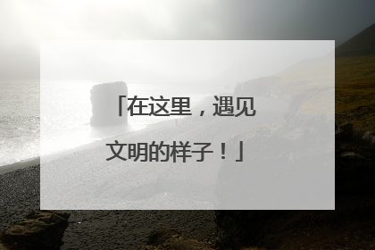 在这里，遇见文明的样子！