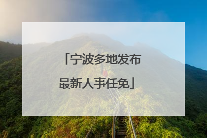 宁波多地发布最新人事任免